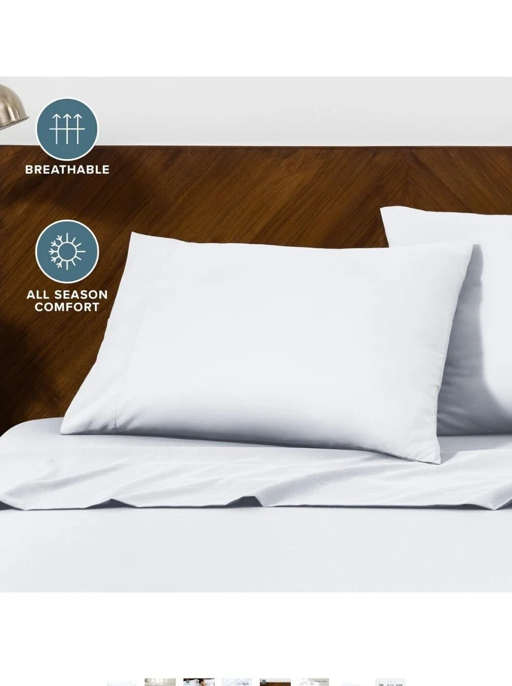 Bare Home Microfiber Pillow Cases - White Standard Size Set of 2